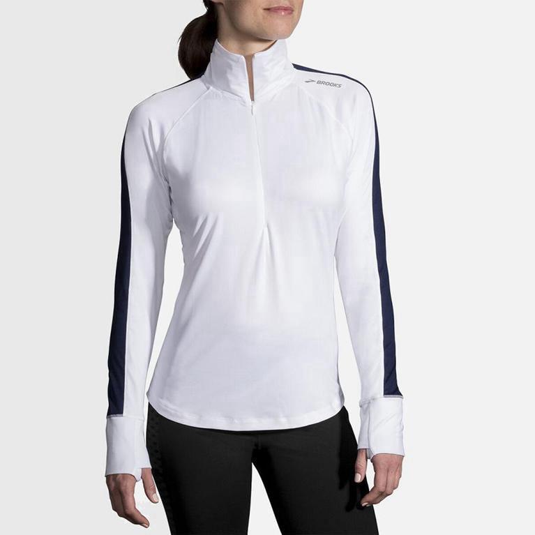 Brooks Dash Half Zip Löparjackor Dam 417986-CVA Vita